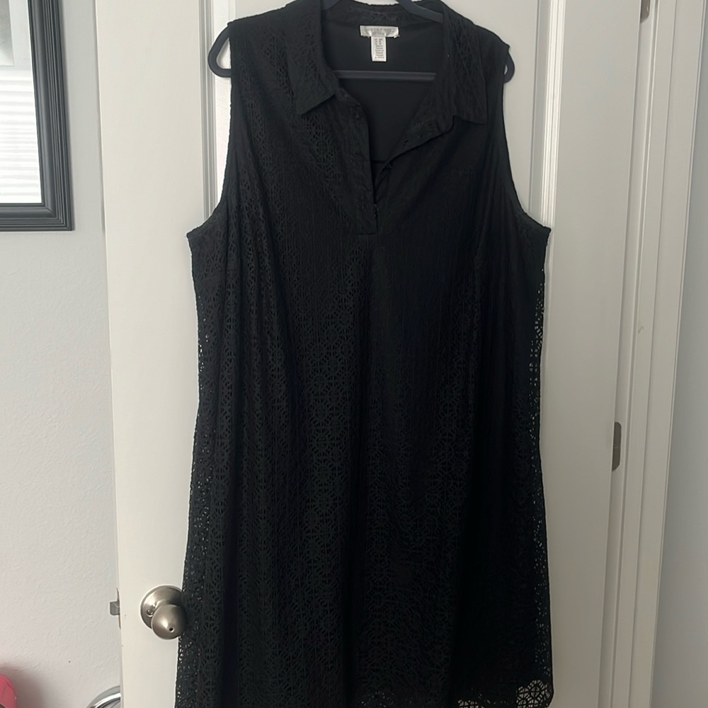 Black lace (lined) women’s dress; plus size 22W